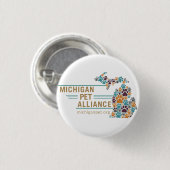 Michigan Paw Drukt Buttonnen Ronde Button 3,2 Cm (Voorkant /achterkant)
