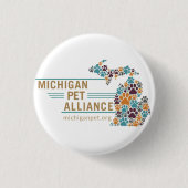Michigan Paw Drukt Buttonnen Ronde Button 3,2 Cm (Voorkant)