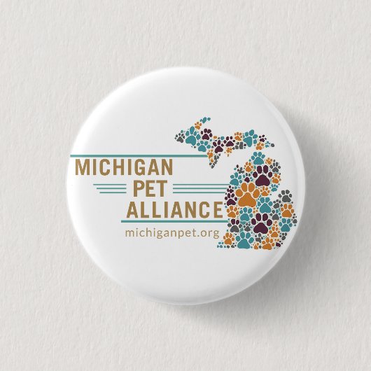 Michigan Paw Drukt Buttonnen Ronde Button 3,2 Cm (Voorkant)