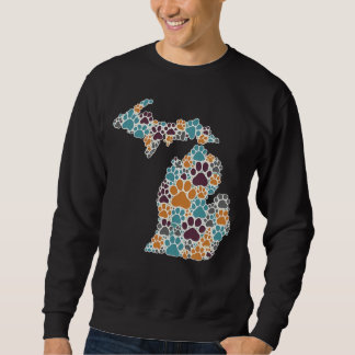 Michigan Paw Prints Mannen Basic Sweatshirt