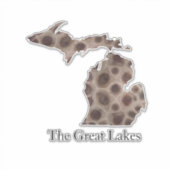 Michigan Petoskey Stone, Grote Meren mitten Sticker (Voorkant)