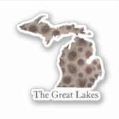 Michigan Petoskey Stone, Grote Meren mitten Sticker (Voorkant)