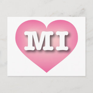 MIchigan Pink Fade Heart - Ik hou van MI Briefkaart