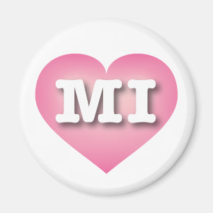 MIchigan Pink Fade Heart - Ik hou van MI Magneet