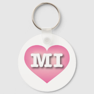 MIchigan Pink Fade Heart - Ik hou van MI Sleutelhanger