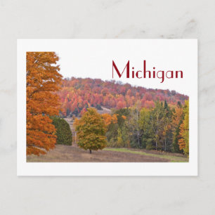 Michigan platteland in lichterlaaie in de herfst briefkaart