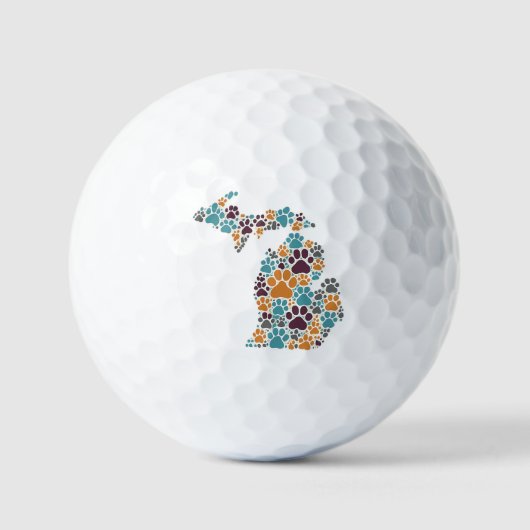 Michigan Pootafdrukken 3-pack Golfballen (Voorkant)