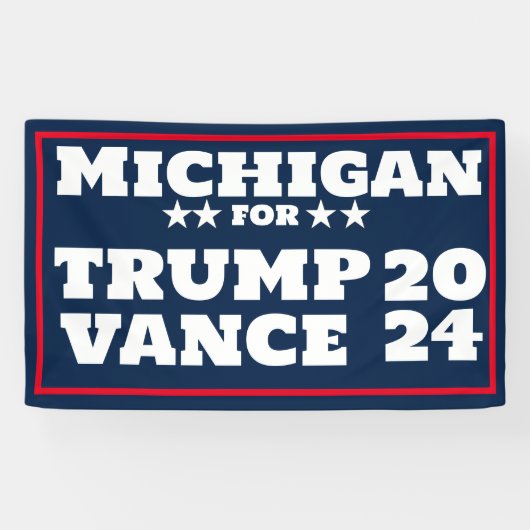Michigan pour la bannière Trump Vance 2024 (Horizontal)