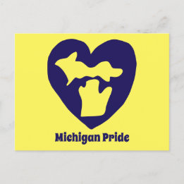 Michigan Pride Hart Ansichtkaart Feestdagenkaart