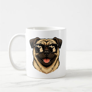 Michigan Pug die een zonnebril draagt Koffiemok