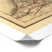 Michigan Railroad Map 1886 Poster (Hoek)