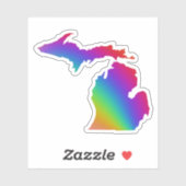 Michigan Rainbow-kleuren | Sticker van de staat Gr (Vel)
