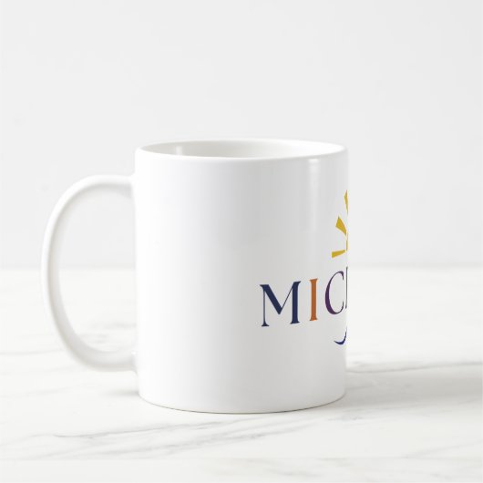 Michigan Rainbow Text Coffee Mok (Links)