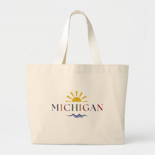 Michigan Rainbow Text Grand Sac fourre-tout