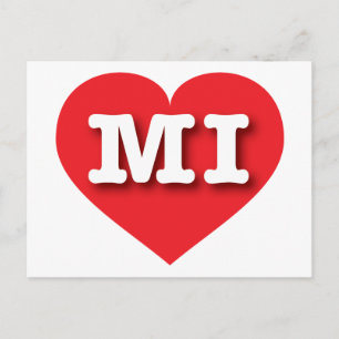 MIchigan Red Heart - Ik hou van MI Briefkaart