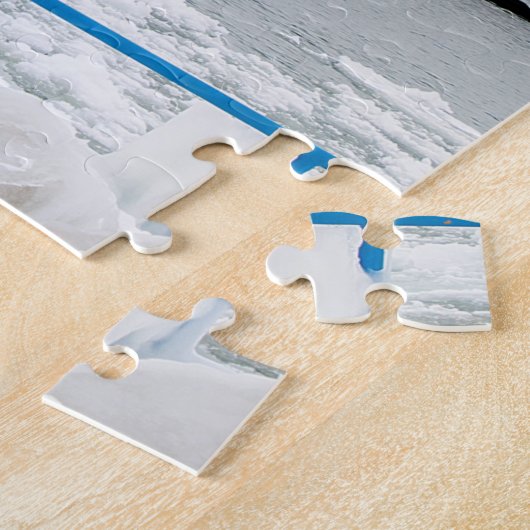 Michigan Red Lighthouse in Winter Jigsaw Puzzle (Côté)