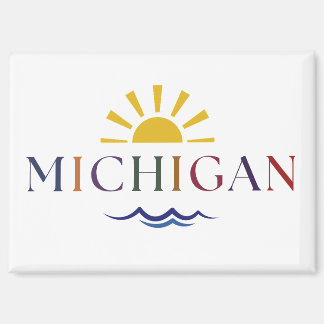 Michigan regenboog tekst zon en golven sleutel mag magneet