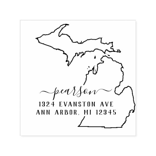 Michigan retouradres stempel zelf-inkt (Design)