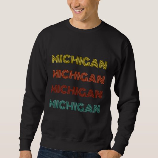 Michigan Retro Typografie Amerikaanse staat Trui (Voorkant)
