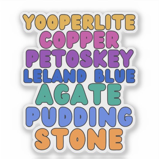 Michigan Rockhound Custom-Cut Vinyl Sticker (Voorkant)