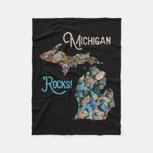 Michigan Rocks Petoskey Stone Jacht T-shirt Great  Fleece Deken