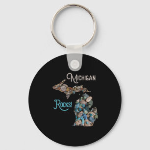 Michigan Rocks Petoskey Stone Jacht T-shirt Great Sleutelhanger