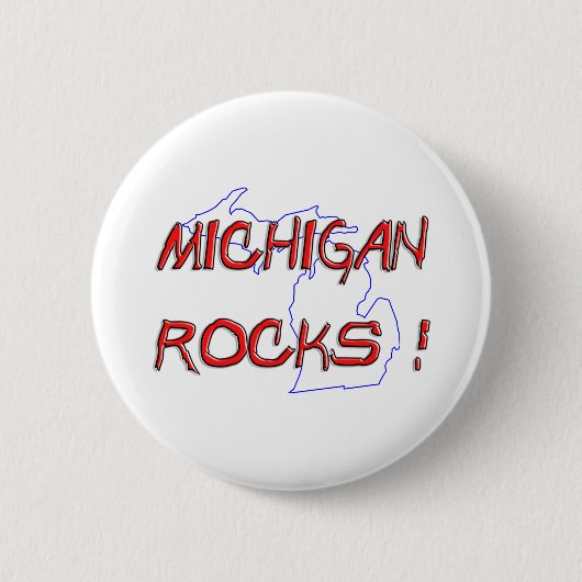 Michigan ROCKS Ronde Button 5,7 Cm (Voorkant)