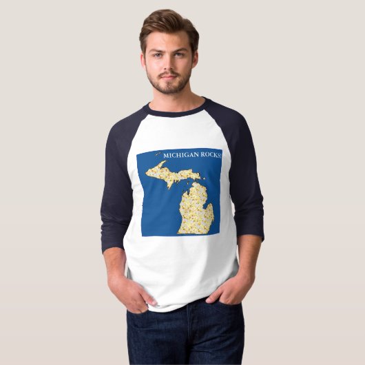 MICHIGAN ROCKS! T-SHIRT (Voorkant volledig)