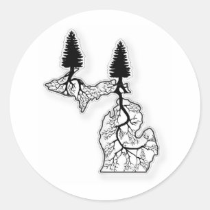 Michigan Roots Ronde Sticker