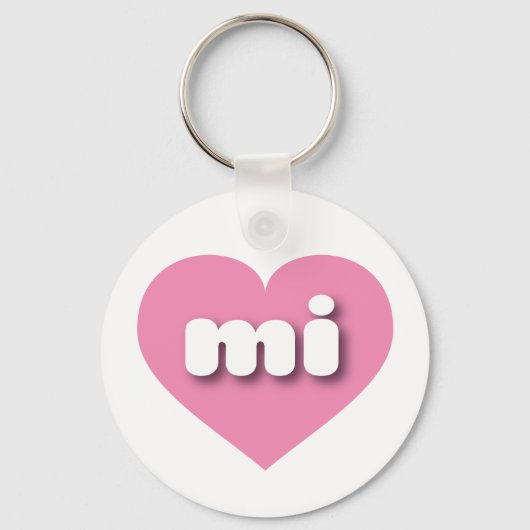 MIchigan roze hart - Ik hou van mi Sleutelhanger (Voorkant)