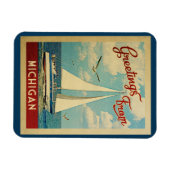 Michigan Sailboot Vintage Travel Magneet (Horizontaal)