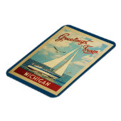 Michigan Sailboot Vintage Travel Magneet (Linkerzijde)