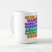 Michigan Sand Dunes Rainbow Bubble Letter Mug (Devant gauche)