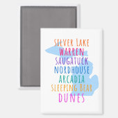 Michigan Sand Dunes Rainbow Text Magnet (Recto/Verso)