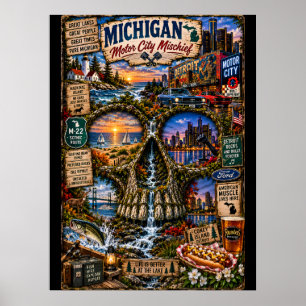 Michigan Schedel Art Print State of Mind