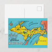 Michigan Schiereiland 16x24 Kaart (Voorkant / Achterkant)