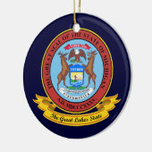 Michigan Seal Keramisch Ornament (Links)