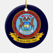 Michigan Seal Keramisch Ornament (Achterkant)
