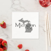 Michigan Shaped Gray Textured Chalkboard Servetten (Insitu)