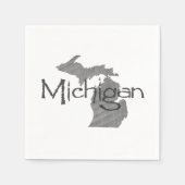 Michigan Shaped Gray Textured Chalkboard Servetten (Voorkant)
