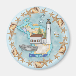 Michigan Shells vuurtoren magneet