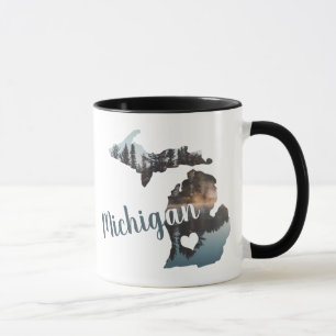 Michigan Silhouette met Typografie Mok