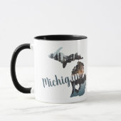 Michigan Silhouette met Typografie Mok (Links)
