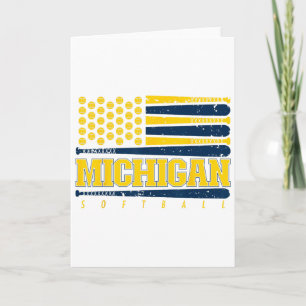 Michigan Softll Vintage Heren Kids Team Retro Soft Kaart