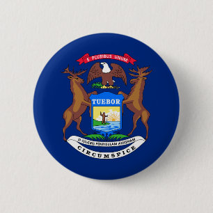 Michigan staatsvlag usa verenigd america ronde button 5,7 cm