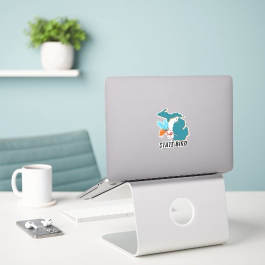 Michigan State Bird - Muggen Grappige Auto Decal Sticker (Laptop op bureau)