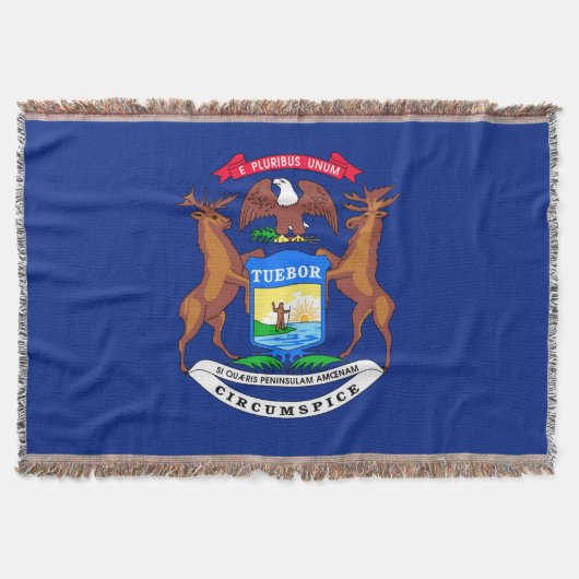 Michigan State Flag Design Decor Deken (Voorkant)