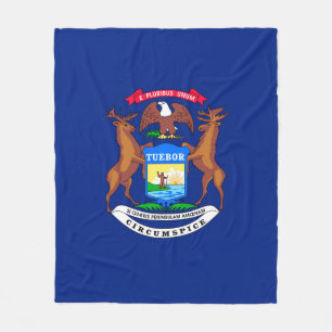 Michigan State Flag Design Fleece Deken