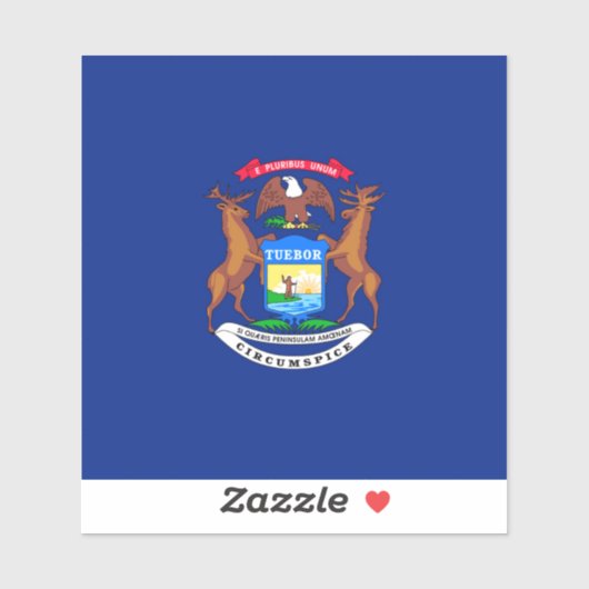 Michigan State Flag Design Sticker (Vel)