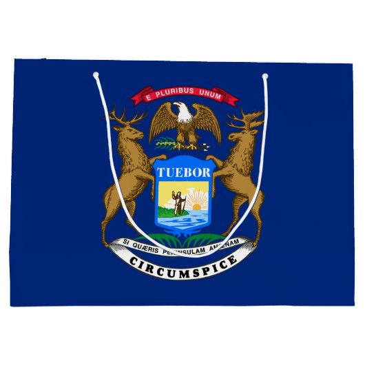 Michigan State Flag Groot Cadeauzakje (Achterkant)